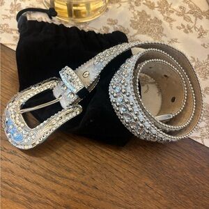 Rare b.b. Simon Elegant Silver Studded Belt